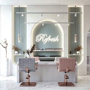 Nail Salon Station Spa Beauty Salon Furniture Full Store Customized Hair Salon Interior Design Barber Shop Decoration Renovation - Product Image 2