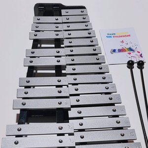 Glockenspiel en métal argenté à 30 notes avec 2 maillets en caoutchouc, instrument de percussion Orff, vente en gros - Product Image 4