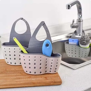 <span class=keywords><strong>Support</strong></span> <span class=keywords><strong>d</strong></span>'évier de cuisine en plastique réglable Double panier de vidange suspendu étagère éponge à savon organisateur <span class=keywords><strong>support</strong></span> de robinet de salle de bain - Product Image 2