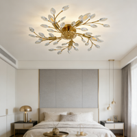 Lustre de plafond en cristal de fer JACKSUN 22,83'' Luxe Branche pour chambre à coucher Salon