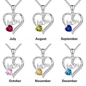 Collana <span class=keywords><strong>mamma</strong></span> alla moda del produttore di gioielli "ti amo" rodio oro blu ametista zircone argento <span class=keywords><strong>cuore</strong></span> regalo per la festa <span class=keywords><strong>della</strong></span> <span class=keywords><strong>mamma</strong></span> - Product Image 3