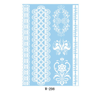 Pegatinas de tatuaje temporal de flor de uña de primer hilo a prueba de agua castaño blanco con aplicación manual para usuarios de Oriente Medio - Product Image 6