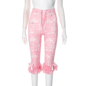 Sommer 2-teiliges Set Damen Cheetah Printed Crop Tops und Lace Shorts Passende Sets Zweiteilige Anzüge für Mädchen - Product Image 6