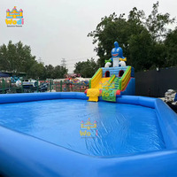 WODI Château gonflable commercial en PVC de 0,55 mm avec piscine intégrée pour enfants et adultes