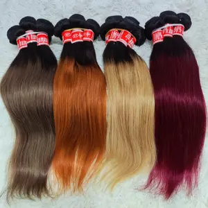 LetsFly ekstensi rambut warna lurus 9A rambut manusia Brasil murah tenun rambut manusia dijual gratis pengiriman