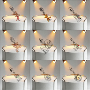 Plata S925ALE de alta calidad al por mayor, colgante de plata con logotipo estilo femenino, tigre saltando y camaleón - Pulsera tejida DIY - Product Image 3