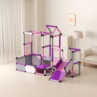Structure d'escalade polyvalente pour enfants avec toboggan, château de jeu à assembler, grand format, pour l'entraînement sensoriel des bébés à domicile