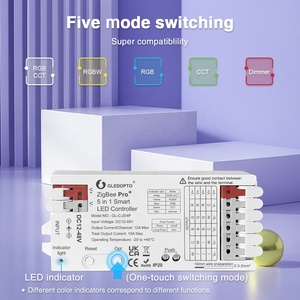 GLEDOPTO <strong>Zigbee</strong> 5 In1 DC 12-48V RGB RGBW RGBCCT CCT Dimmer 16millions Colors Changing Connect with <strong>Push</strong> <strong>Button</strong> Controller - Product Image 5