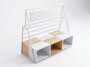Vertical OEM Lookul 3 Compartment Display <b>Rack</b> 4 Layers Freestanding Supermarket <b>Rack</b> Vietnam Various Required Assembly - Product Image 6