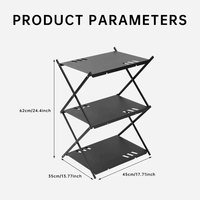 Étagère suspendue pliable à 3 niveaux pour le rangement, portable, multifonctionnelle, pour le camping en plein air, imperméable, en aluminium, meubles de plage d'extérieur