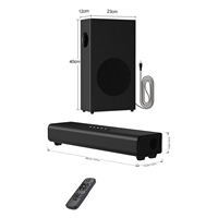 Nouvelle barre de son 16 pouces avec caisson de basses, haut-parleur avec interface AUX, USB, OPTIQUE, Coax, RCA, barre de son pour TV