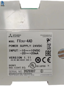 FX3U-4AD โมดูล PLC ตัวควบคุมลอจิกแบบตั้งโปรแกรมได้ โมดูลควบคุมอุตสาหกรรม โมดูลอินพุตแบบอะนาล็อก โมดูลที่ถอดประกอบแล้ว - Product Image 1