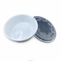 Conteneur alimentaire à emporter en PP de 3500 ml avec couvercle - Boîte de restauration ronde anti-effraction - Jetable, étanche, sans BPA, recyclable