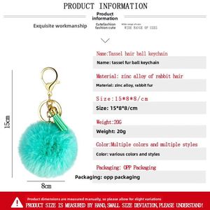 2026 New Color Fresh Tassel Imitation Rex <b>Rabbit</b> Fur Ball Handmade Key Chain Pendant Ladies Bag Ornaments Creative Tote Pendant - Product Image 3