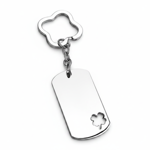 Portachiavi Personalizzato con Logo e Design a Quadrifoglio Rettangolare - Product Image 2
