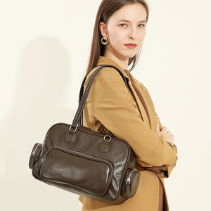 Bolso clásico <span class=keywords><strong>de</strong></span> diseñador <span class=keywords><strong>de</strong></span> lujo para mujer, bolso <span class=keywords><strong>de</strong></span> hombro <span class=keywords><strong>de</strong></span> cuero genuino curtido vegetal para mujer, bolsos <span class=keywords><strong>de</strong></span> hombro con múltiples bolsillos - Product Image 4
