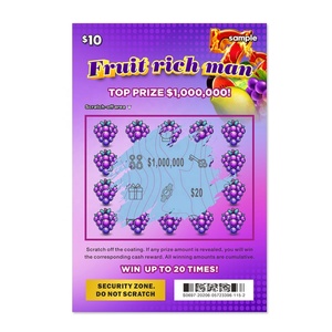 Billets de loterie en gros style jeu de fruits, impression par lots, cartes à gagner des prix, codes QR sécurisés, papier de sécurité - Product Image 4