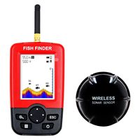 Sondeur écholocalisatrice sans fil portable en plastique, portée 100M, écran LCD, pour bateau à appâts, détecteur de poissons à lancer, mesure de la profondeur