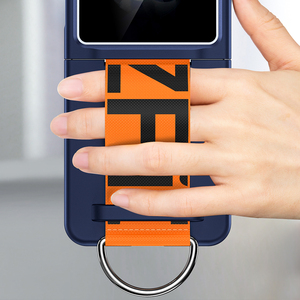 เคสโทรศัพท์มือถือพร้อมบานพับสำหรับ Samsung Galaxy Z <span class=keywords><strong>Flip</strong></span> 3 <span class=keywords><strong>4</strong></span> <span class=keywords><strong>5</strong></span>สายรัดข้อมือพับเก็บได้กันกระแทกป้องกันการตกหล่น - Product Image 5