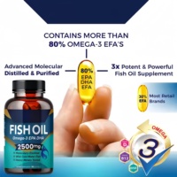 Capsules de Gel Doux Halal à Revêtement Entérique pour Adultes, 500 mg d'Huile de Poisson Oméga 3 EPA/DHA 18/12, Qualité Alimentaire, OEM