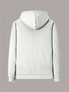 Dropshipping, chaqueta de lana informal con capucha de invierno para hombre de tela de punto de poliéster cálido grueso con estampado de alfabeto, manga larga - Product Image 3