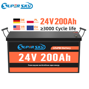 Batería de iones de litio de alta capacidad 12V 24V Paquetes de baterías de iones de litio 100ah 200ah 300ah Bms Lifepo4 Batería para energía solar para el hogar - Product Image 1