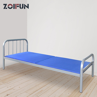 Lit de dortoir en métal robuste pour étudiant adulte, lit simple, vente en gros