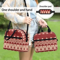 Sac à déjeuner à motif de Noël mignon pour femmes, sac fourre-tout isotherme, sac isotherme réutilisable pour le stockage des aliments