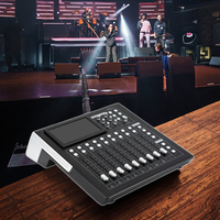Thinuna MX-D18C + Table de mixage numérique 18 canaux à écran tactile 7 "avec mixage automatique 12 suppresseurs de feedback indépendants pour Live Show Band