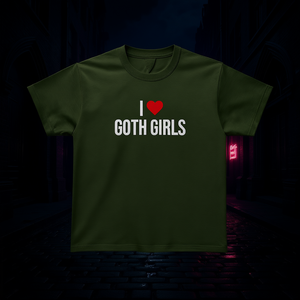 เสื้อยืดพิมพ์ลาย I Love Goth GIRLS เสื้อ Meme ตลกๆสำหรับเป็นของขวัญเสื้อผ้าปิดปาก - Product Image 3