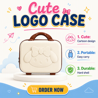 Valise à main écologique en forme d'ours, sac cosmétique ours, bagage cabine 14 pouces, mini-valise de dessin animé avec fermeture éclair et boîte à code