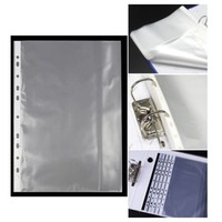 Protectores de láminas Paquete de 200 Protectores de páginas de plástico transparente mejorados Hoja reforzada Ajuste de 11 orificios para Carpeta de 3 anillas Se adapta al estándar