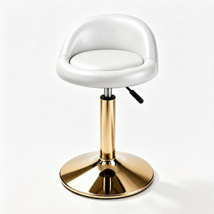 Tabouret de bar moderne en cuir PU rotatif à 360° avec dossier, hauteur réglable, idéal pour cliniques de tatouage et salles à manger - Product Image 5