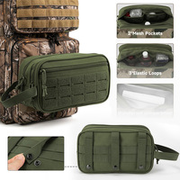 Pochette de voyage tactique Oxford avec fermeture éclair personnalisée pour homme, trousse de rasage Molle, trousse de toilette pour voyage en plein air