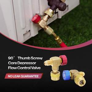 HVAC真鍮銅制御フローマニホールドミニスプリットR134a R22 R302手動AC制御バルブ冷媒充電バルブ - Product Image 2