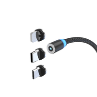 Cable USB Magnético 3 en 1 para Teléfono Móvil, Carga Inteligente de 360 540 Grados, 2A 3A 5A