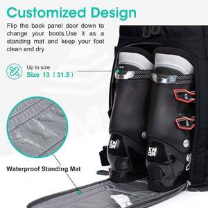 Sac à chaussures de ski RoundTrip gratuit : grand sac à chaussures de ski d'extérieur avec roues chauffantes et sac à dos imperméable pour chaussures de ski et casque - Product Image 4