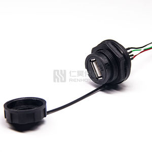 Connecteur de panneau PCB étanche IP67, lot de 50 pièces, connecteurs USB Type <span class=keywords><strong>A</strong></span> B mâle femelle, montage pour fil, vis noire, MINI prise RGB avec câble - Product Image 3