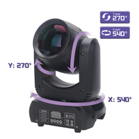Mini Cabeza Móvil Robótica LED de 150W Tipo Beam para DJ e Iluminación de Escenario, RGBW, 7 Colores/Gobos y Prisma de 18 Caras para Discoteca, Fiesta, Parque Temático