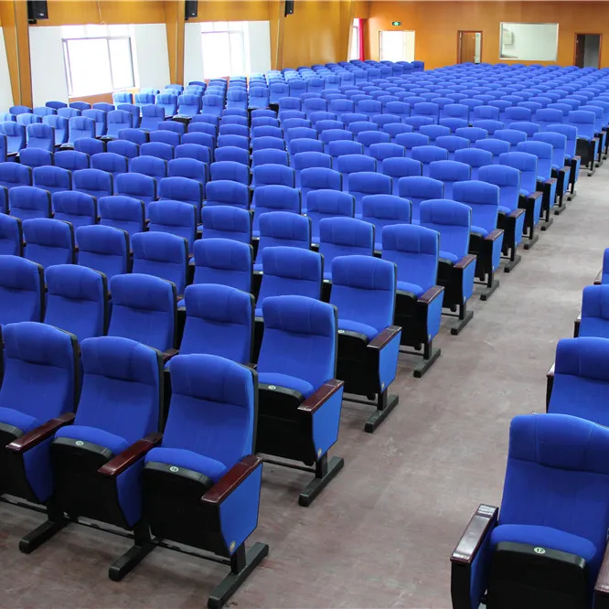 Modern design Folding Theater Seat Auditorium Hall Chair plastic Church chair with writing pad sillas para iglesia