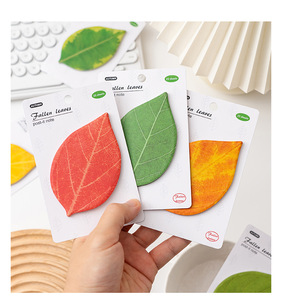 Blocchetti Adesivi Personalizzati a Forma di Foglia, 25 Fogli Rimovibili, Memo Pad Autoadesivi a Tema Foglie Cadute per Ufficio e Scuola - Product Image 2