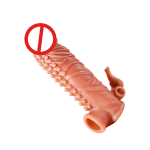 Großhandel Wiederverwendbares Weiches Silikon Wasserdichtes Kondom mit Noppen-Ring-Hülle für Männer Verlängerungshülle Sexspielzeug-Sleeve - Product Image 4