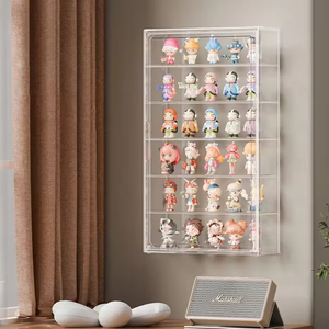 60*35*12CM Collectibles Organizer <b>Wall</b>-mounted Transparent Foldable Blind Box <b>Display</b> <b>case</b> Box with Magnetic Door - Product Image 1