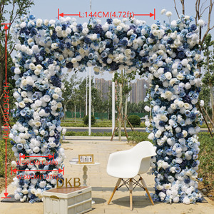 2025 Venta caliente 4,72 * 8ft Artificial azul y blanco flor arco para decoración de boda - Product Image 2