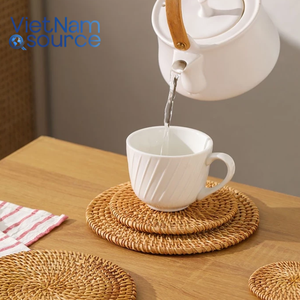Handmade 100% Vietnamese Rattan Coasters High-End Disposable <b>Drink</b> <b>Holders</b> for Coffee Shop Decoration Directly Sourced Vietnam - Product Image 3