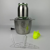 Hachoir Électrique Multifonctionnel de Cuisine avec Bol en Acier Inoxydable, 2 Vitesses, pour Viande, Légumes, Noix, Ail et Purée