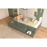 NOVA ensemble de meubles de chambre d'enfants cadre de lit pour enfant ensemble de lit moderne en bois pour enfants avec armoire latérale et armoire