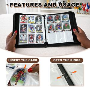 Porte-cartes personnalisé pour collection de cartes de football, petite série Coupe du Monde, capacité 720 cartes, 9 poches, fermeture éclair, souvenir sportif - Product Image 3