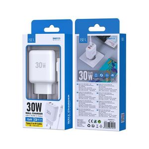 Chargeur mural 30W GaN Type C vers USB A, charge rapide pour téléphone, tablette, ordinateur portable - Product Image 1