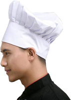 Chapeau de chef de cuisine professionnel classique personnalisé, unisexe, blanc, élastique, réglable, casquette de boulanger